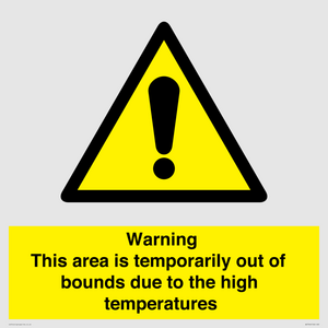 Warning This area is temporarily out of bounds due to the high temperatures